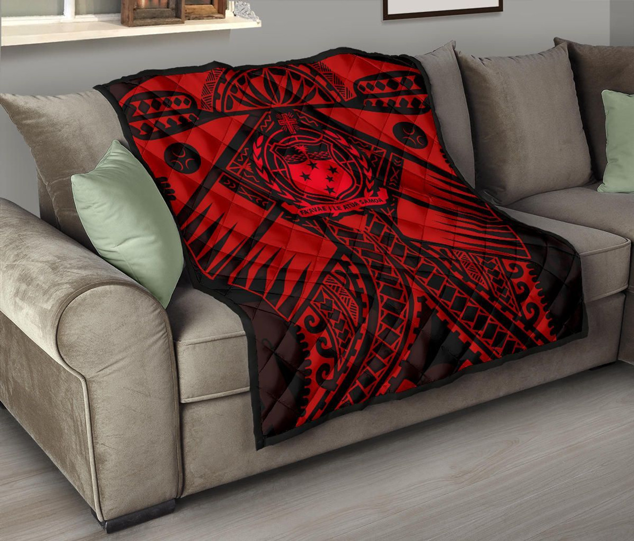 Samoa Polynesian Premium Quilt - Samoa Red Seal with Polynesian Tattoo 9