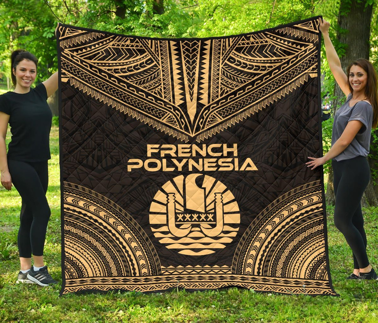 French Polynesia Premium Quilt - French Polynesia Polynesian Chief Gold Version 1