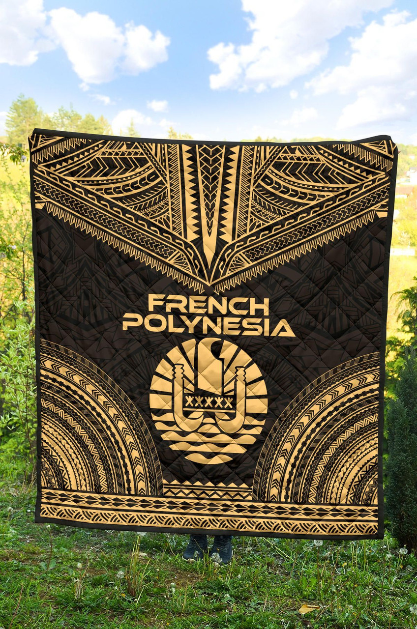 French Polynesia Premium Quilt - French Polynesia Polynesian Chief Gold Version 2