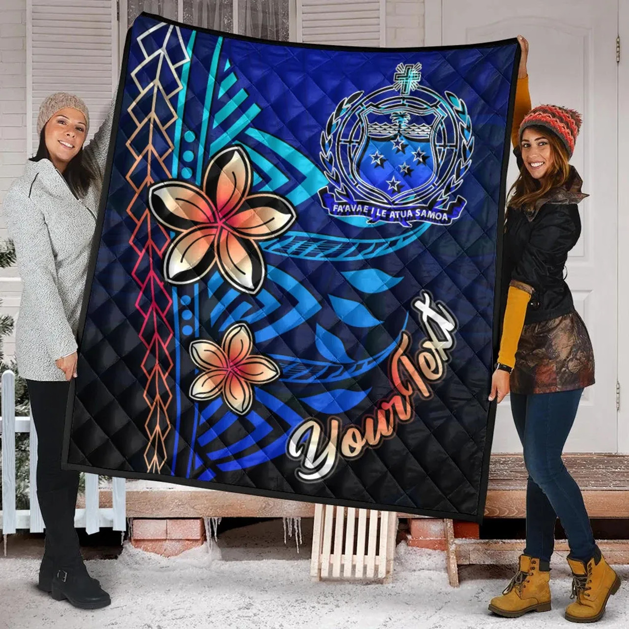 Samoa Custom Personalised Premium Quilt - Vintage Tribal Mountain 2