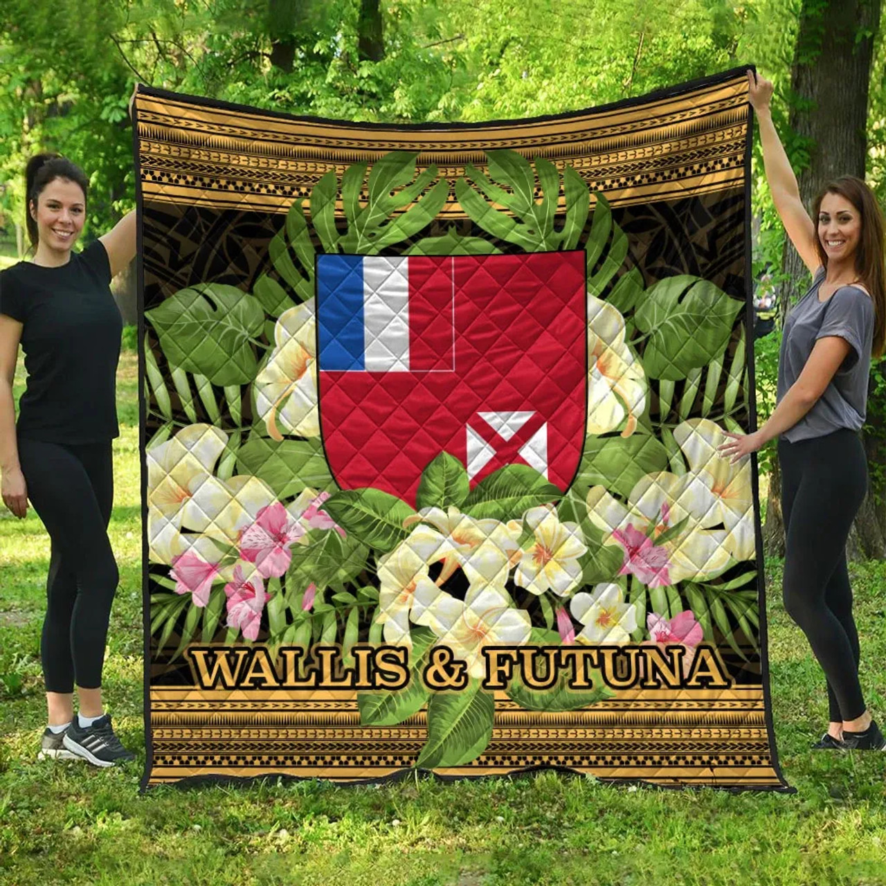 Wallis and Futuna Premium Quilt - Polynesian Gold Patterns Collection 1