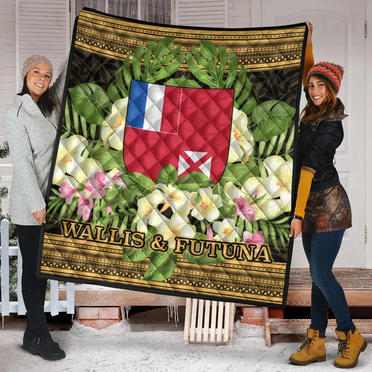 Wallis and Futuna Premium Quilt - Polynesian Gold Patterns Collection 2