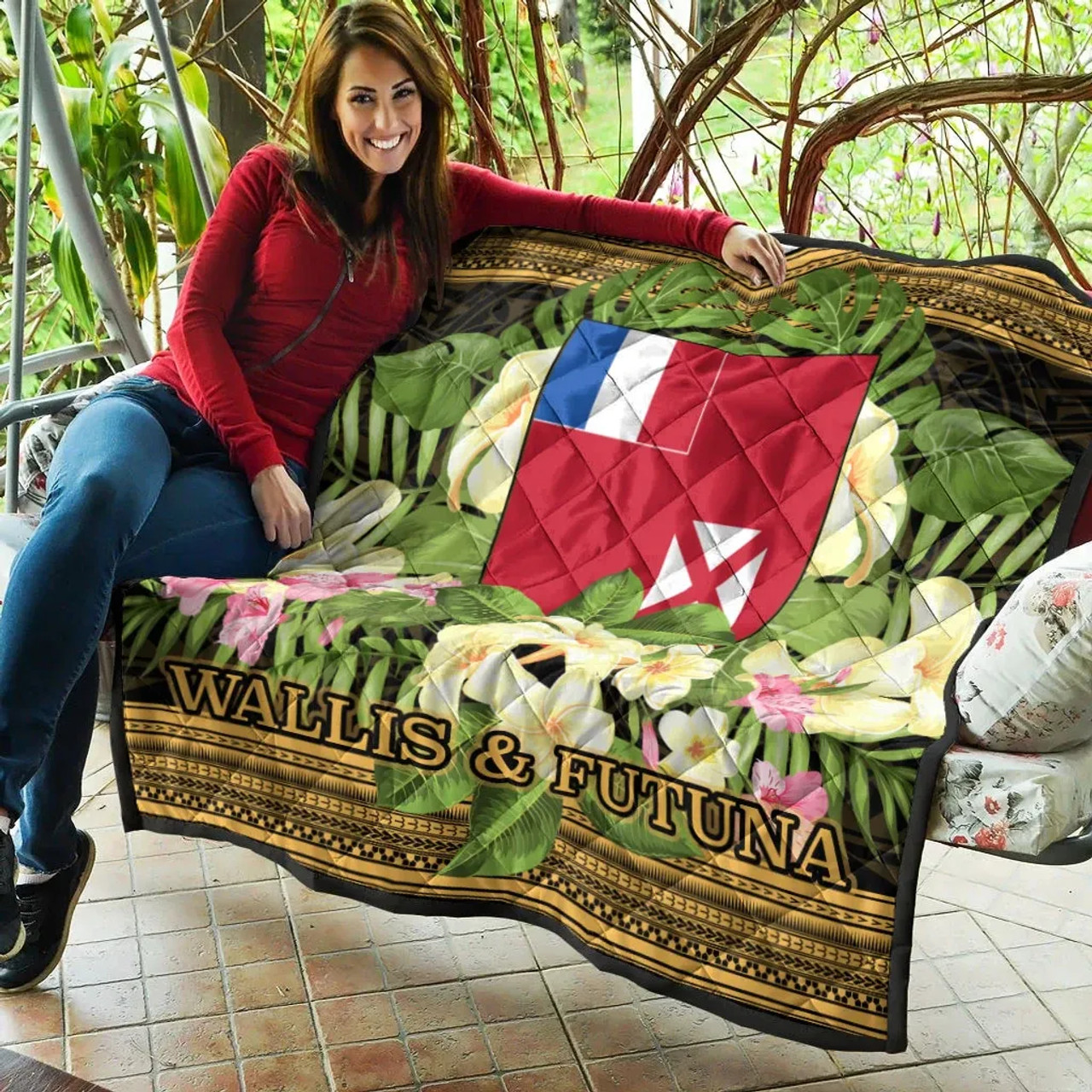 Wallis and Futuna Premium Quilt - Polynesian Gold Patterns Collection 7