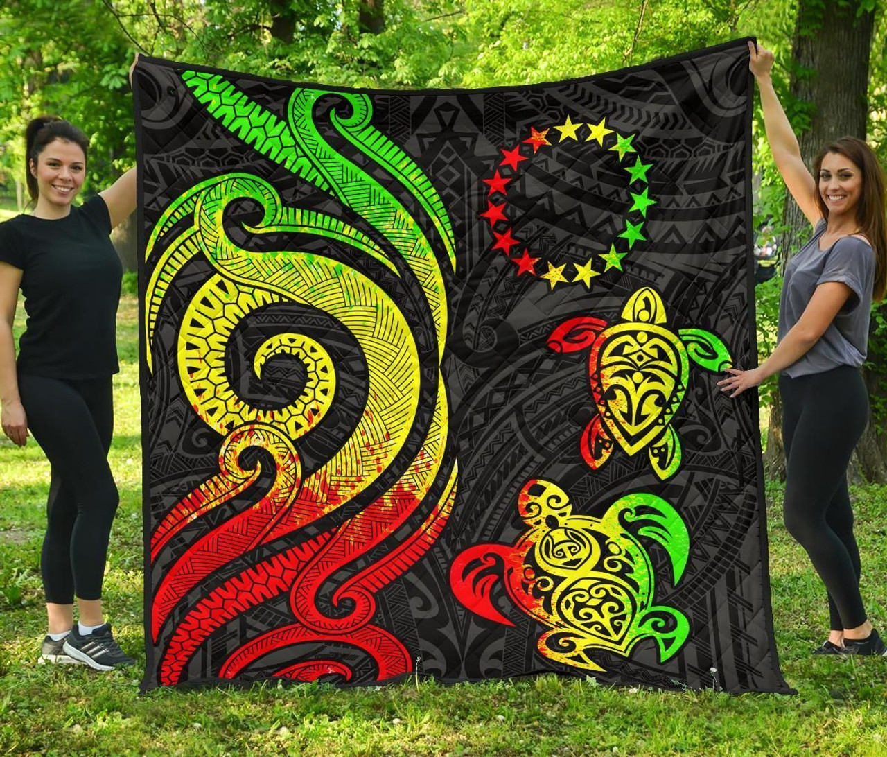 Cook Islands Premium Quilt - Reggae Tentacle Turtle 1