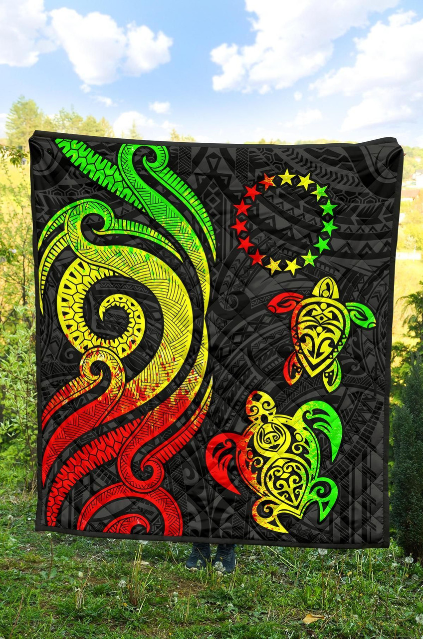 Cook Islands Premium Quilt - Reggae Tentacle Turtle 4