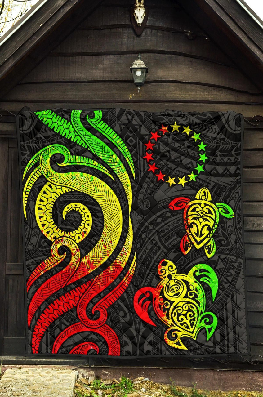 Cook Islands Premium Quilt - Reggae Tentacle Turtle 5