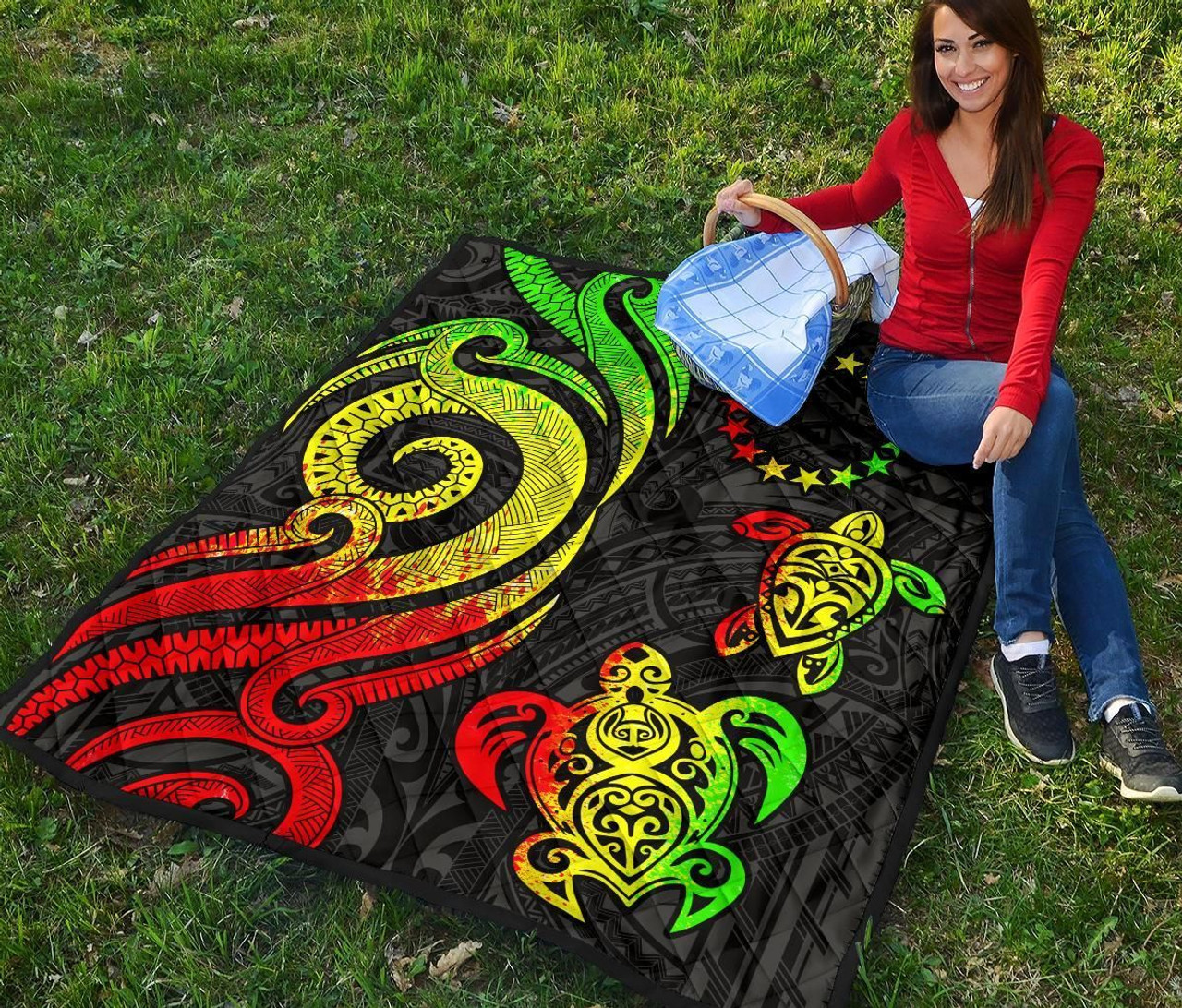 Cook Islands Premium Quilt - Reggae Tentacle Turtle 6