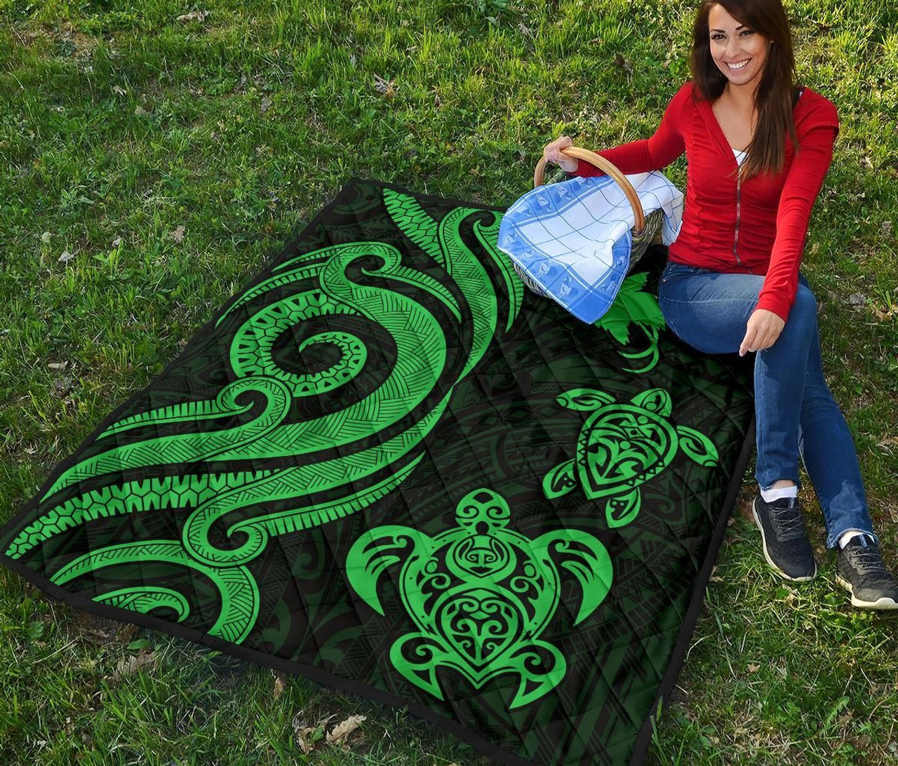 Papua New Guinea Premium Quilt - Green Tentacle Turtle 6