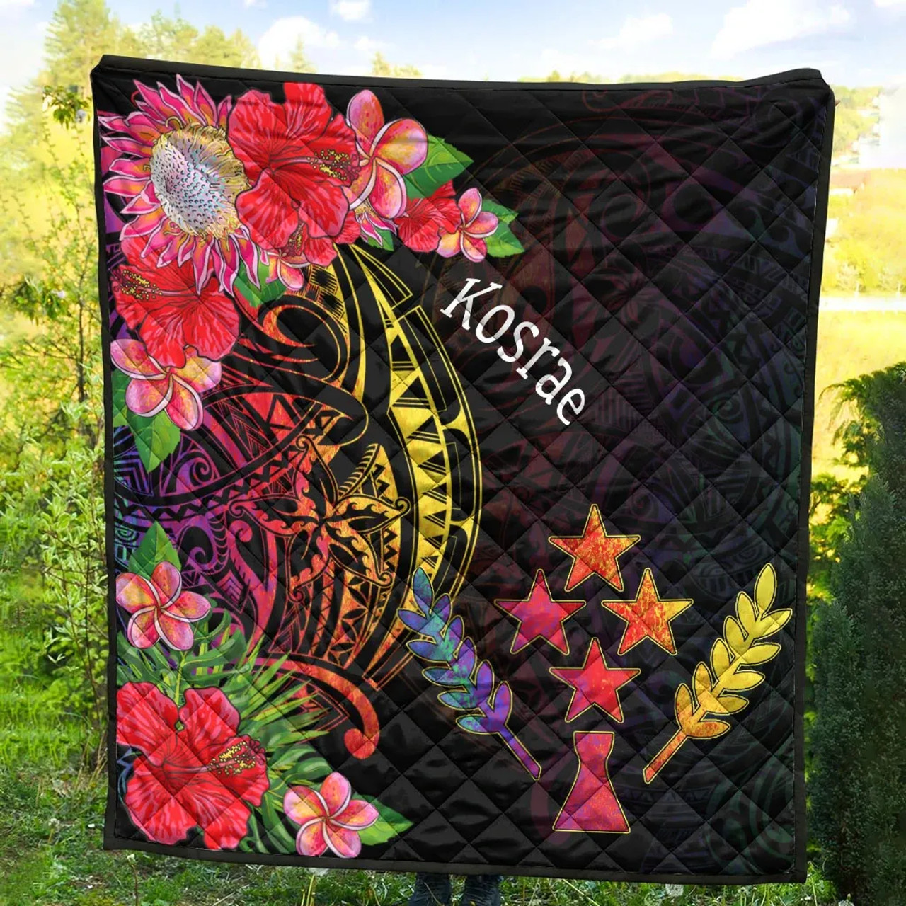Kosrae State Premium Quilt - Tropical Hippie Style 4