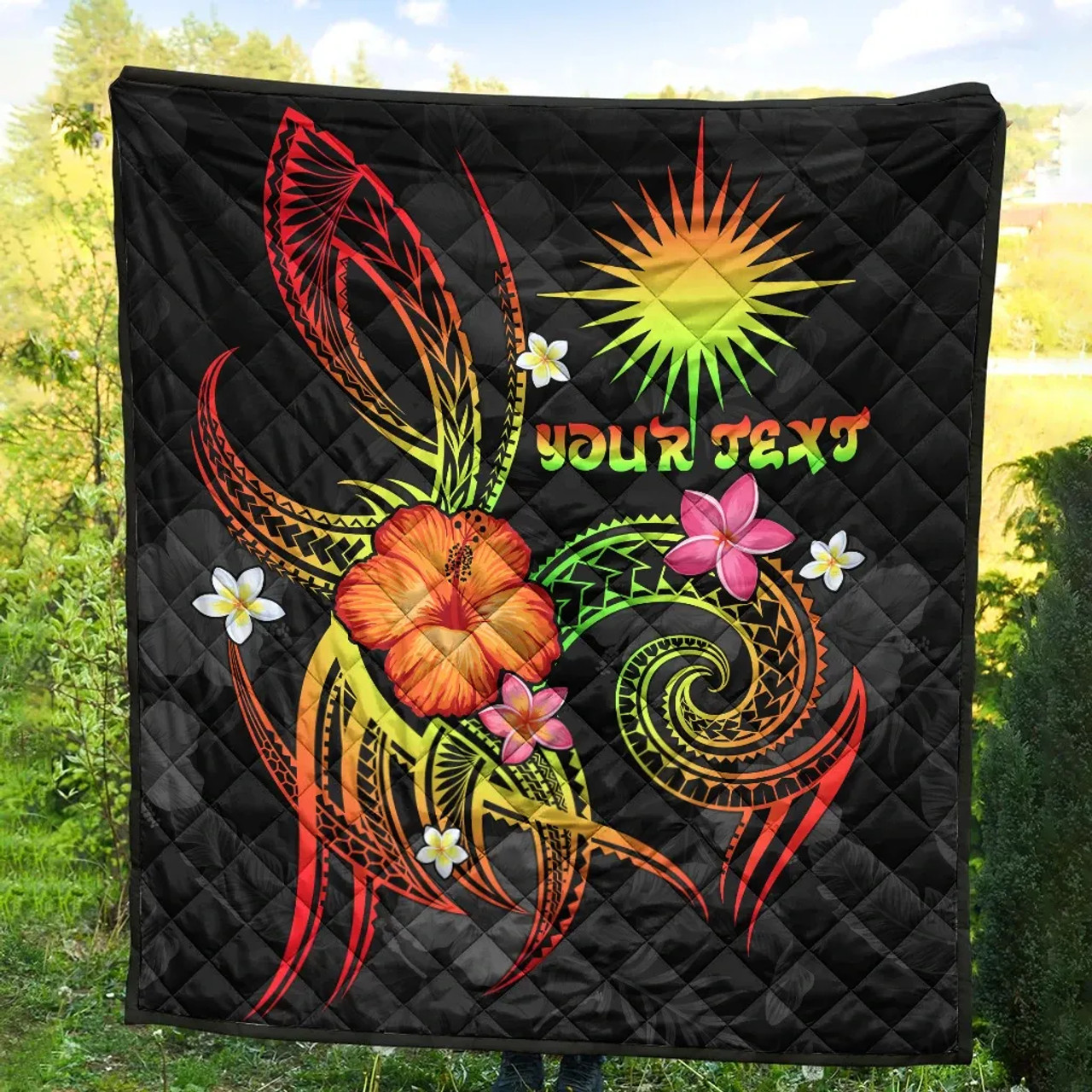 Marshall Islands Polynesian Personalised Premium Quilt - Legend of Marshall Islands (Reggae) 8