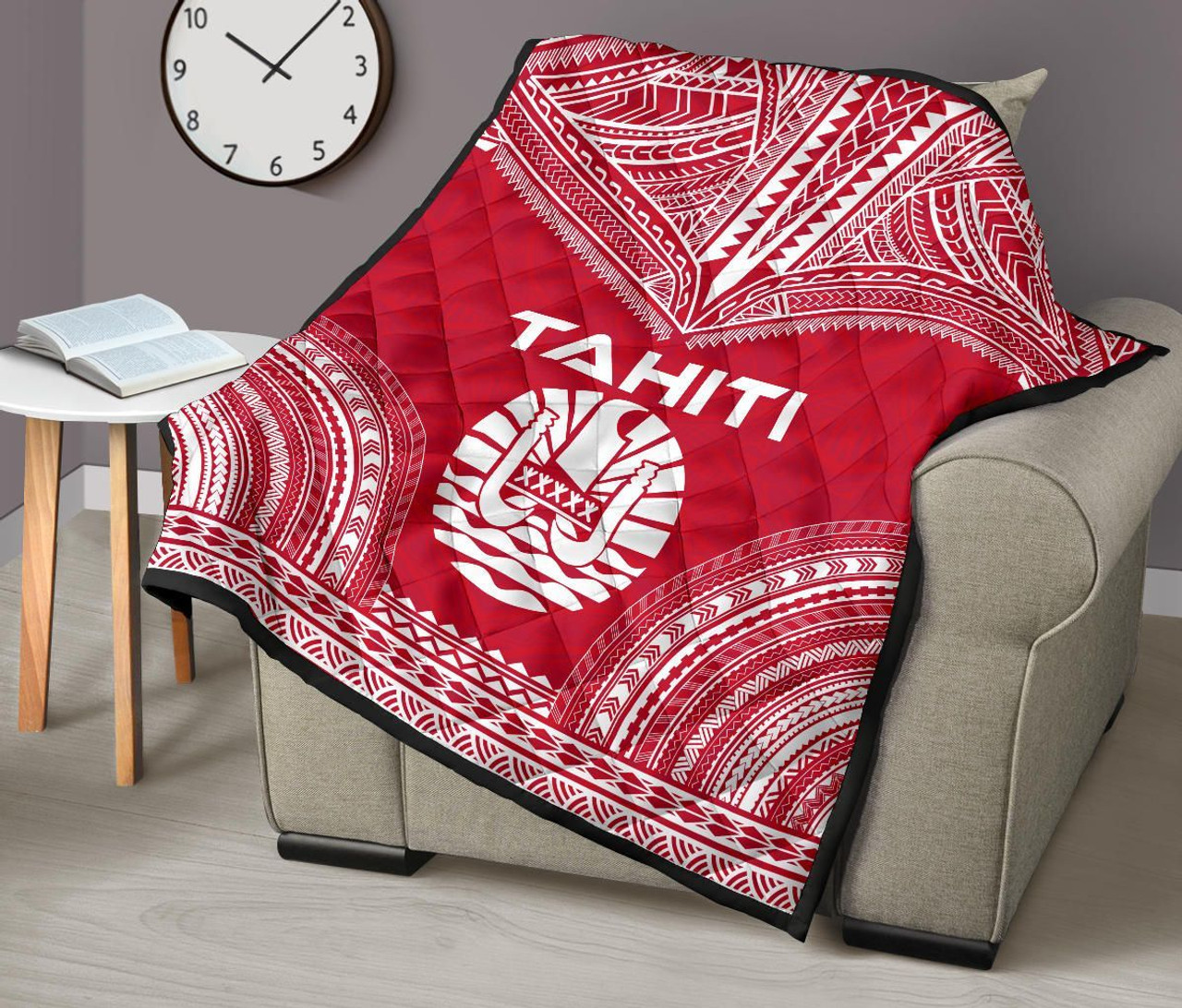 Tahiti Premium Quilt - Tahiti Flag Polynesian Chief Red Version 9