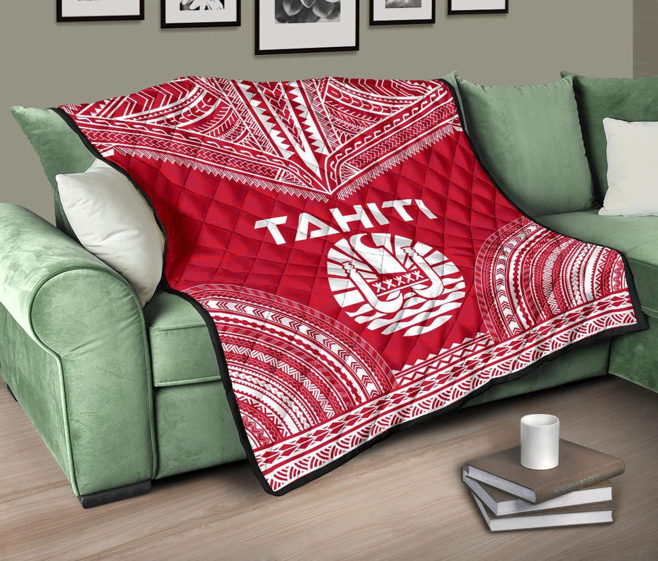 Tahiti Premium Quilt - Tahiti Flag Polynesian Chief Red Version 10