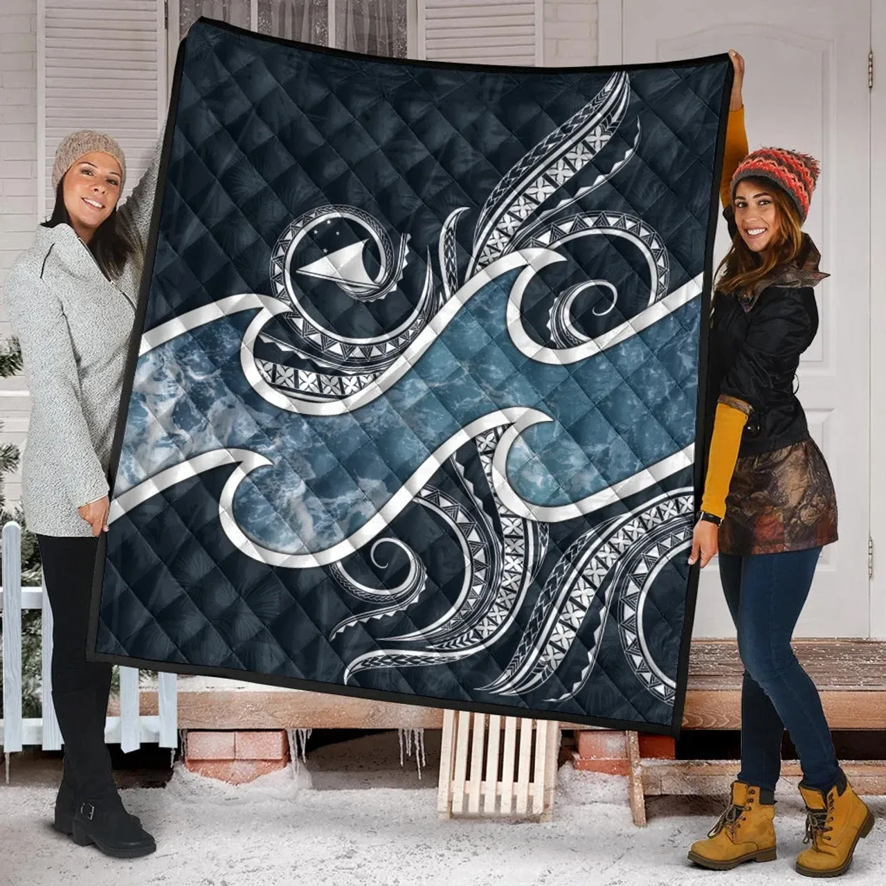 Tokelau Polynesian Premium Quilt - Ocean Style 4