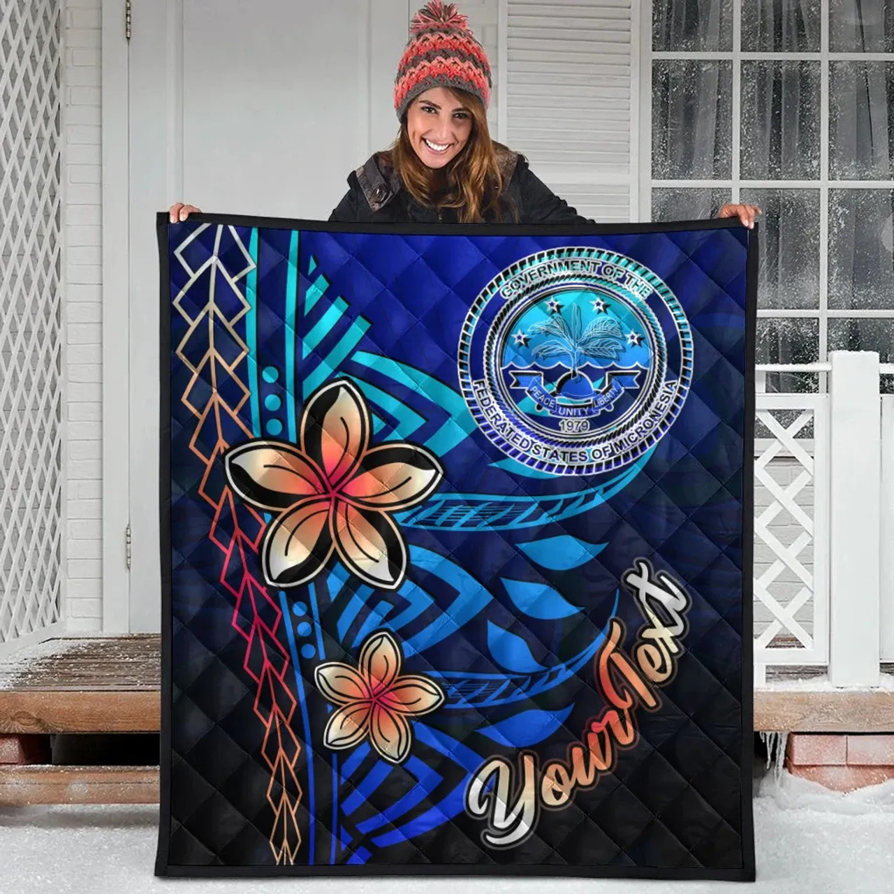 Federated States of Micronesia Custom Personalised Premium Quilt - Vintage Tribal Mountain 3