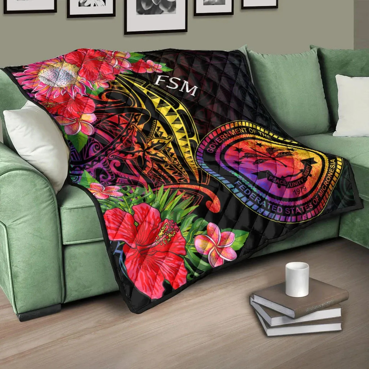 Federated States of Micronesia Premium Quilt - Tropical Hippie Style 10