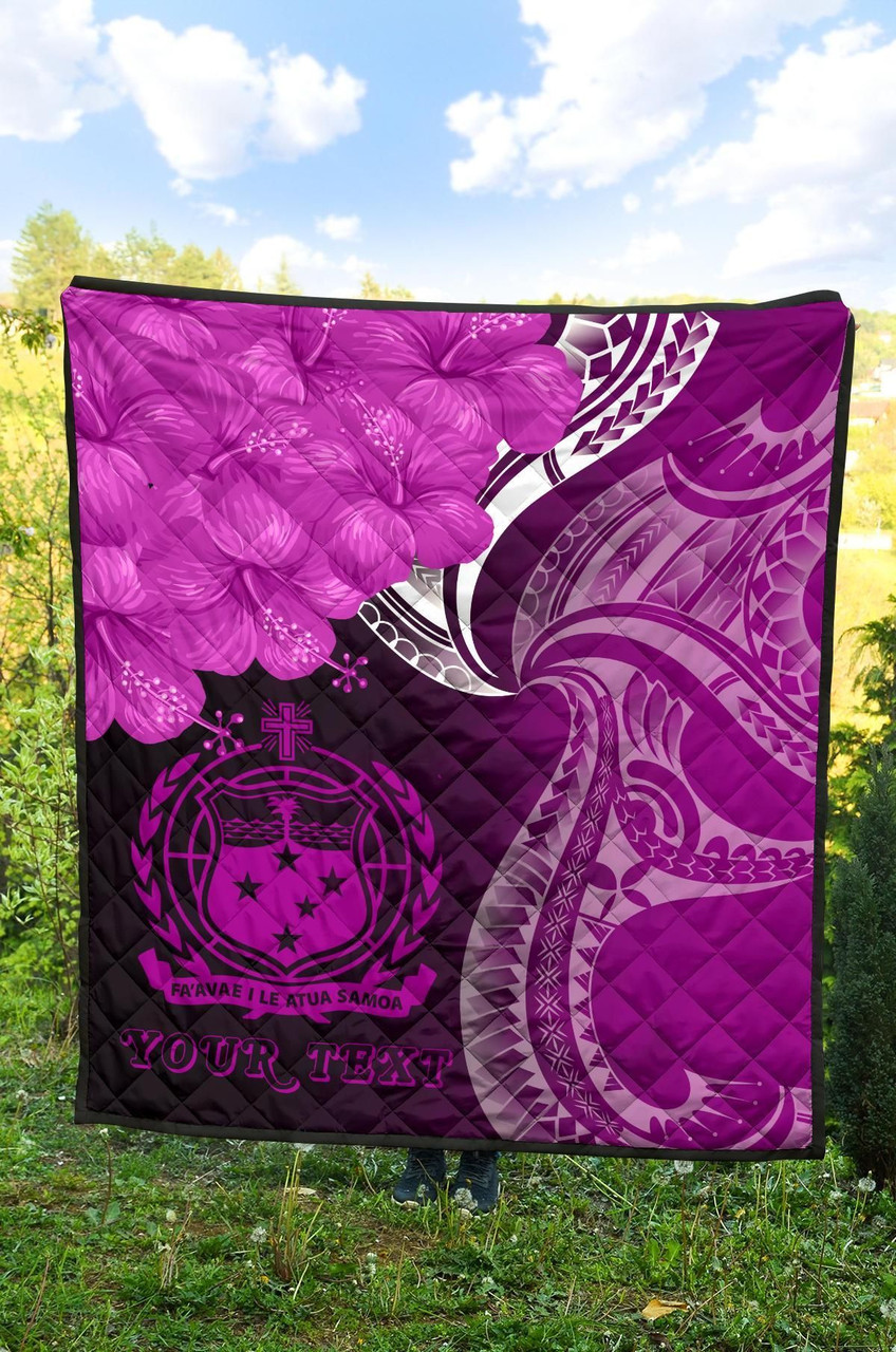 Samoa Custom Personalised Premium Quilt - Samoa Seal Wave Style (Pink) 4