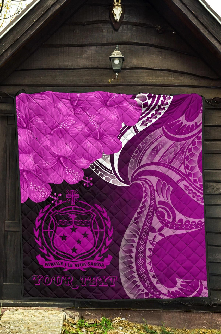 Samoa Custom Personalised Premium Quilt - Samoa Seal Wave Style (Pink) 5