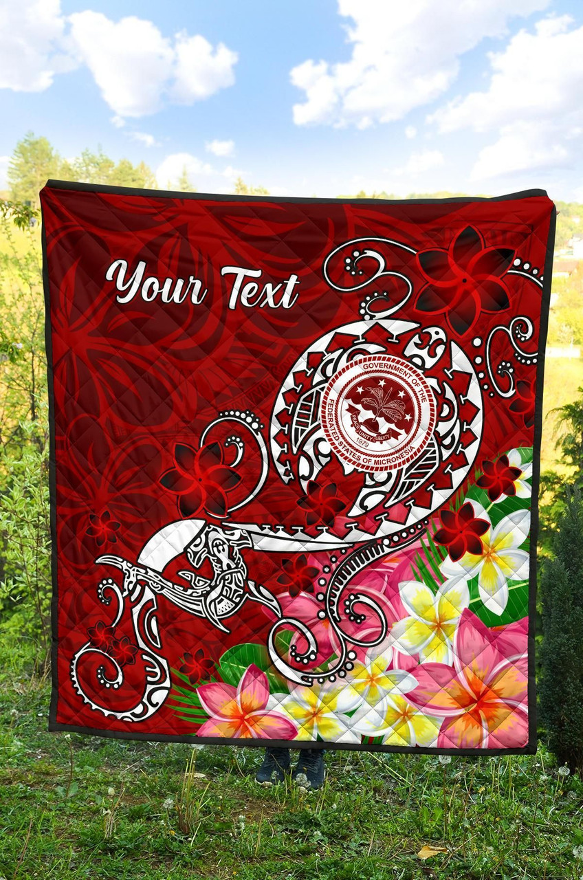 FSM Custom Personalised Premium Quilt - Turtle Plumeria (Red) 4