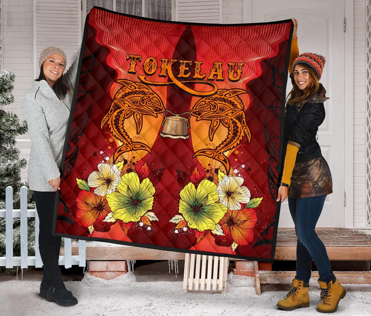 Tokelau Premium Quilt - Tribal Tuna Fish 2