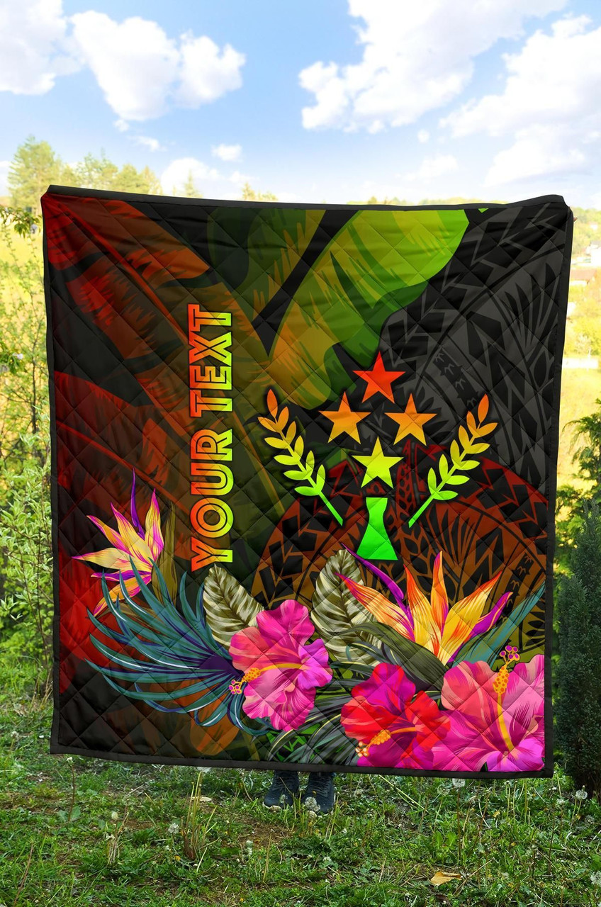 Kosrae Polynesian Personalised Premium Quilt -  Hibiscus and Banana Leaves 5