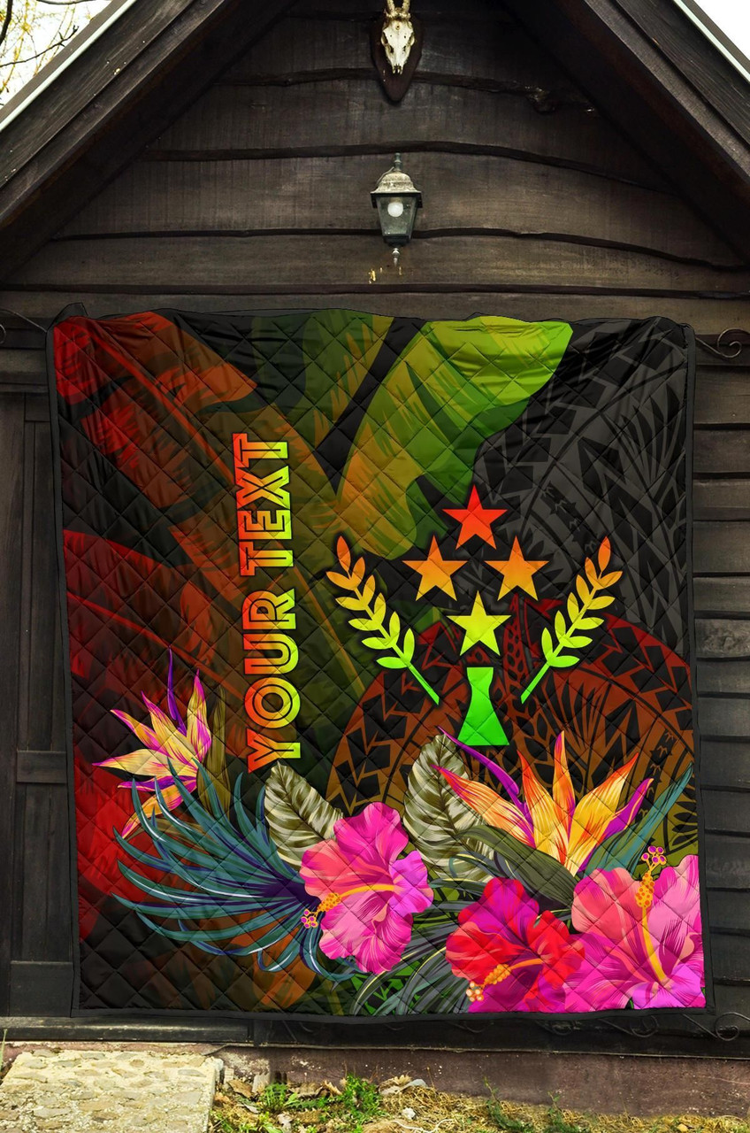 Kosrae Polynesian Personalised Premium Quilt -  Hibiscus and Banana Leaves 6