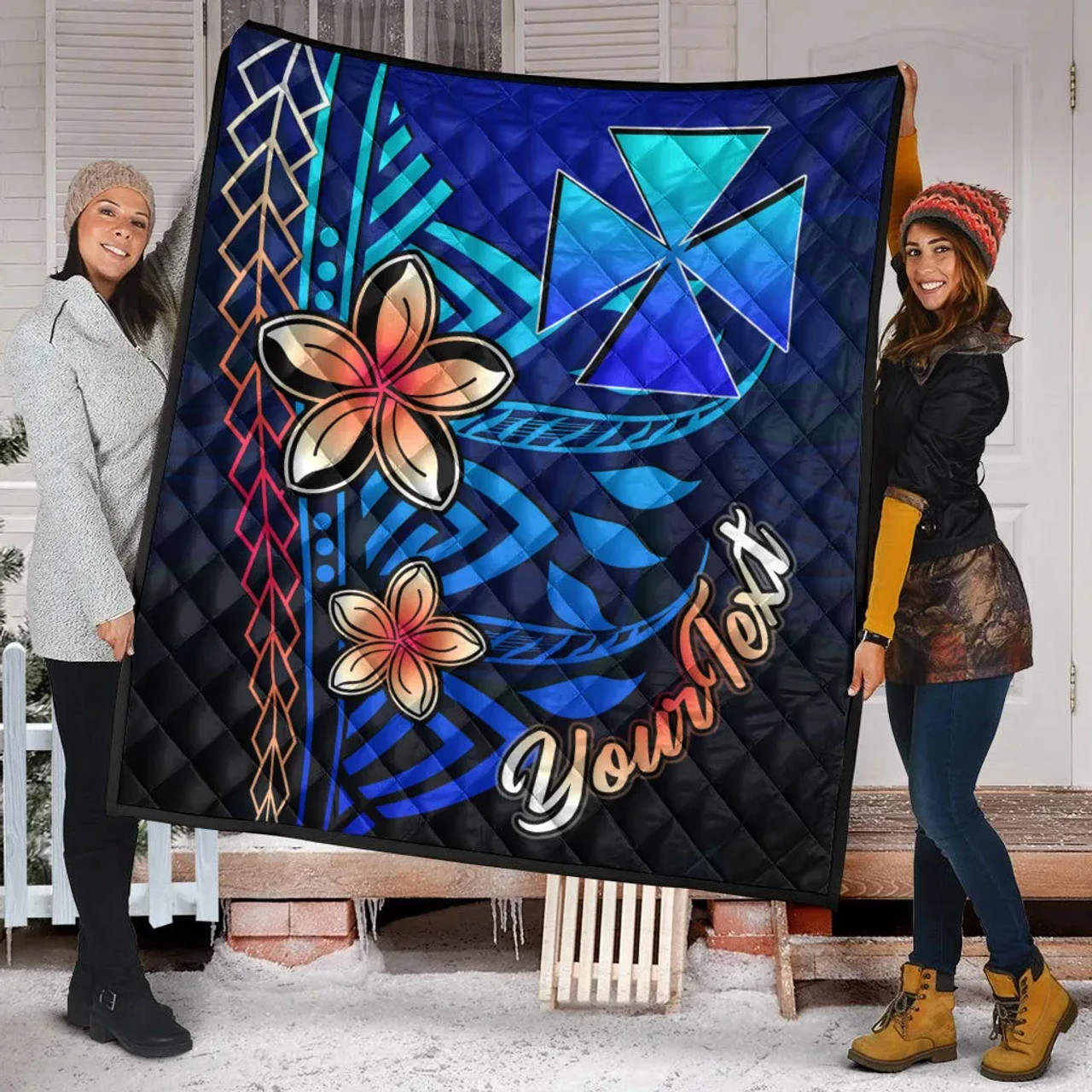 Wallis and Futuna Custom Personalised Premium Quilt - Vintage Tribal Mountain 2