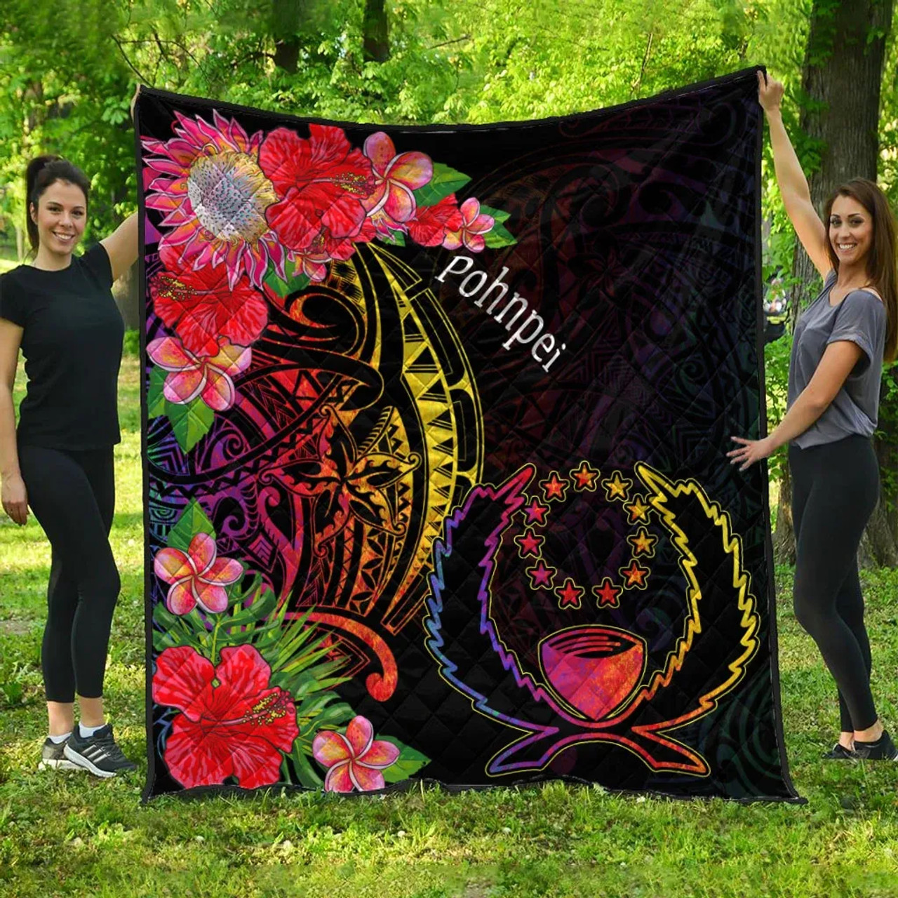 Pohnpei Premium Quilt - Tropical Hippie Style 1