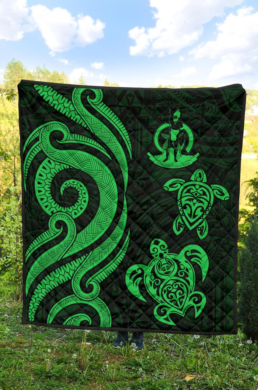 Vanuatu Premium Quilt - Green Tentacle Turtle 4