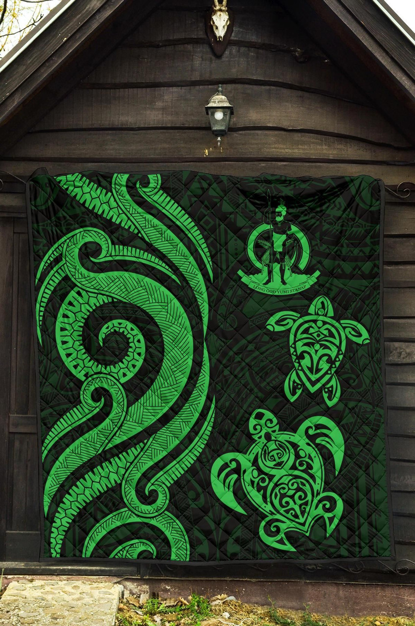 Vanuatu Premium Quilt - Green Tentacle Turtle 5