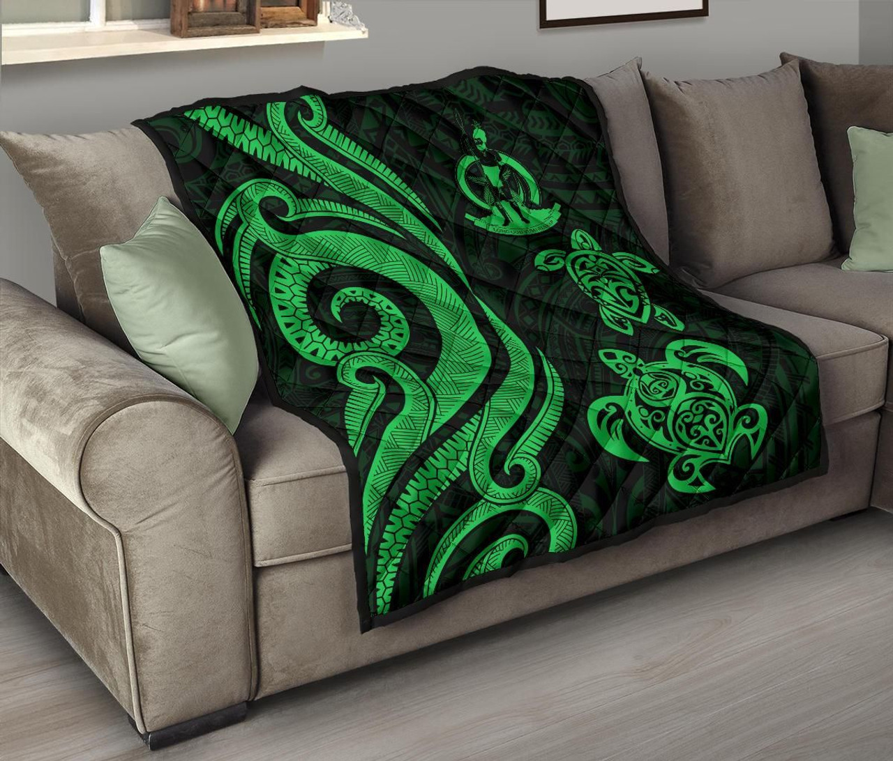 Vanuatu Premium Quilt - Green Tentacle Turtle 9