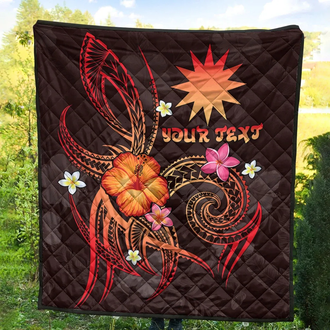 Nauru Polynesian Personalised Premium Quilt - Legend of Nauru (Red) 6