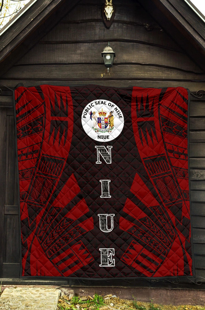 Niue Premium Quilt - Niue Seal Polynesian Red Tattoo 5