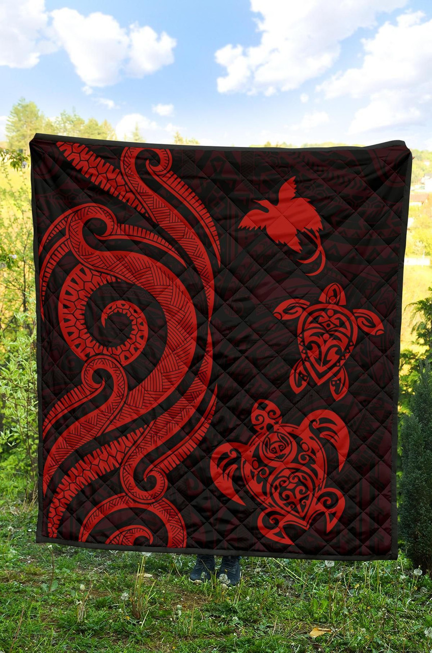 Papua New Guinea Premium Quilt - Red Tentacle Turtle 4