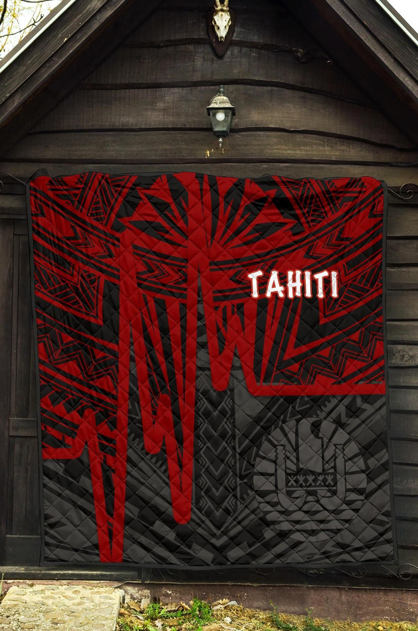 Tahiti Premium Quilt - Tahiti Seal In Heartbeat Patterns Style (Red) 8