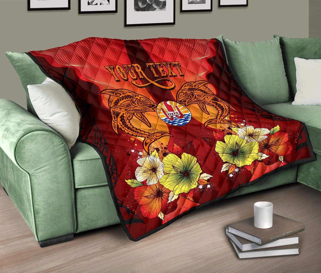 Tahiti Personalised Premium Quilt - Tribal Tuna Fish 10