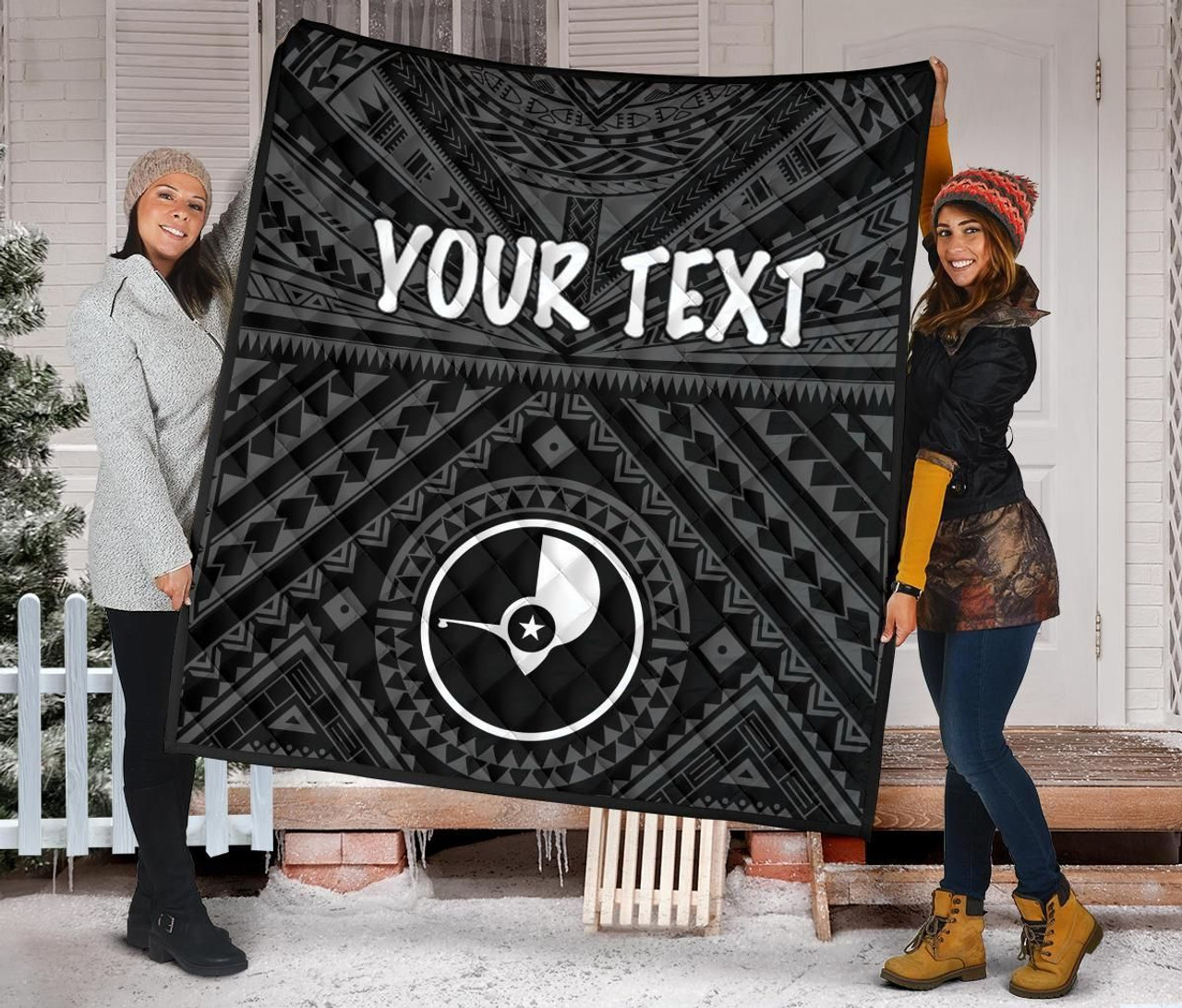 Yap Personalised Premium Quilt - Yap Seal With Polynesian Tattoo Style 4