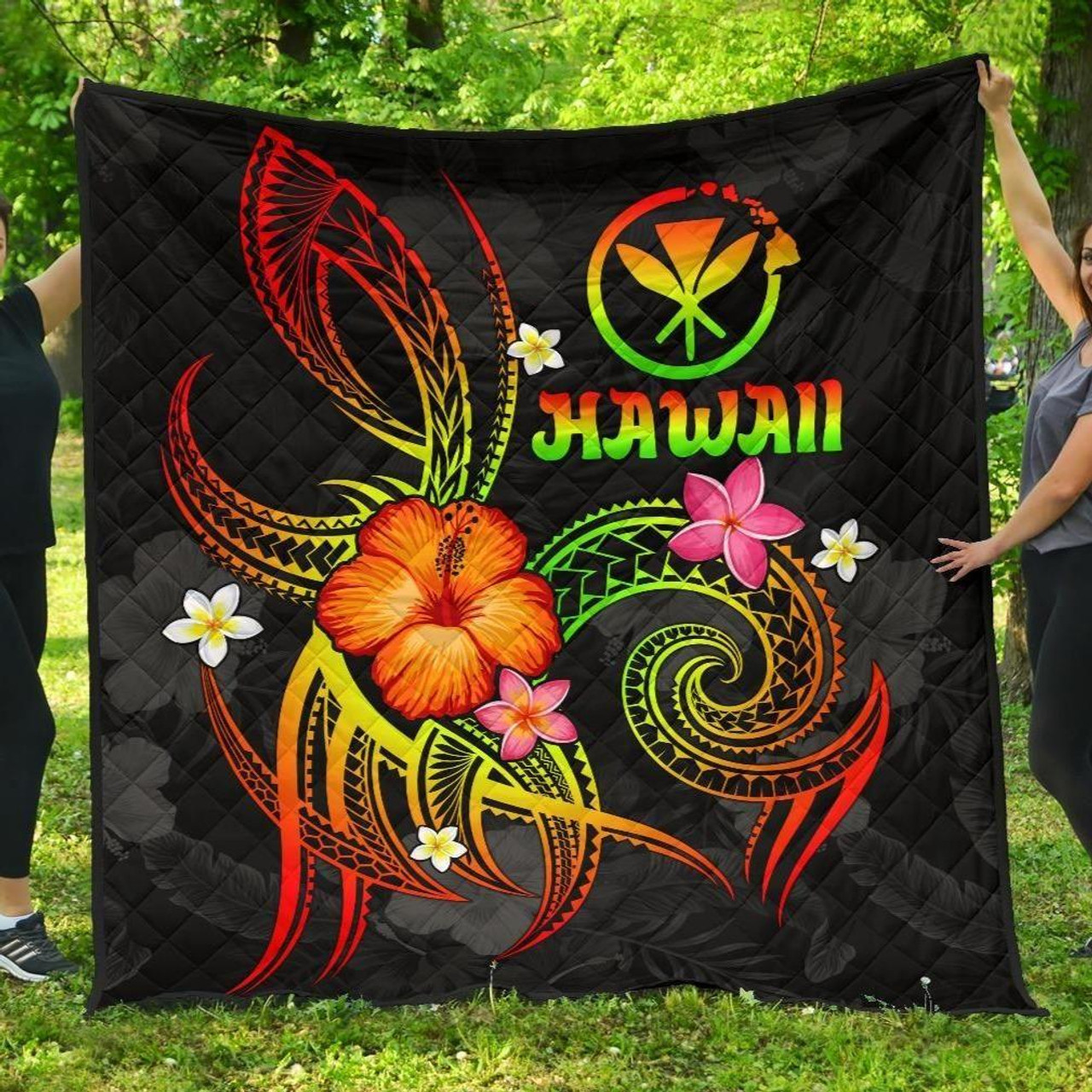 Polynesian Hawaii Premium Quilt - Legend of Kanaka Maoli (Reggae) 1