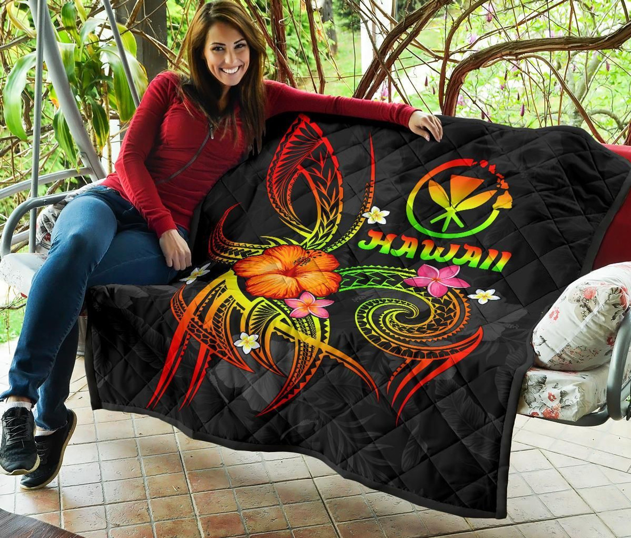 Polynesian Hawaii Premium Quilt - Legend of Kanaka Maoli (Reggae) 7