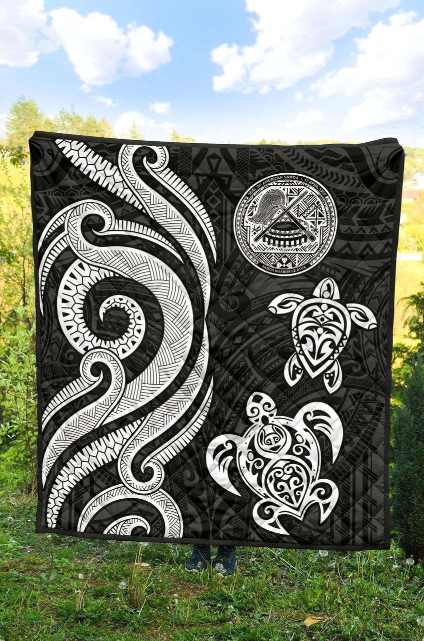 American Samoa Premium Quilt - White Tentacle Turtle 4