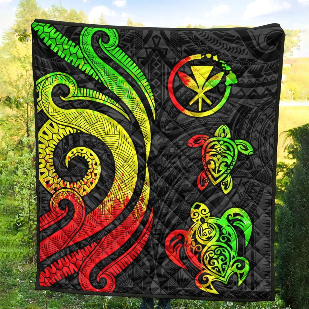 Hawaii Premium Quilt - Reggae Tentacle Turtle 7