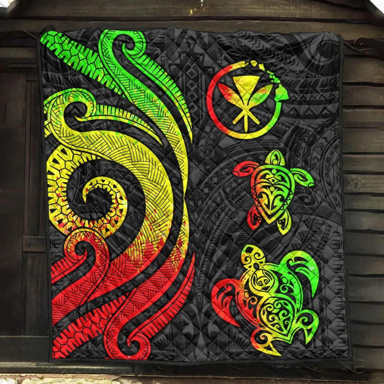 Hawaii Premium Quilt - Reggae Tentacle Turtle 8