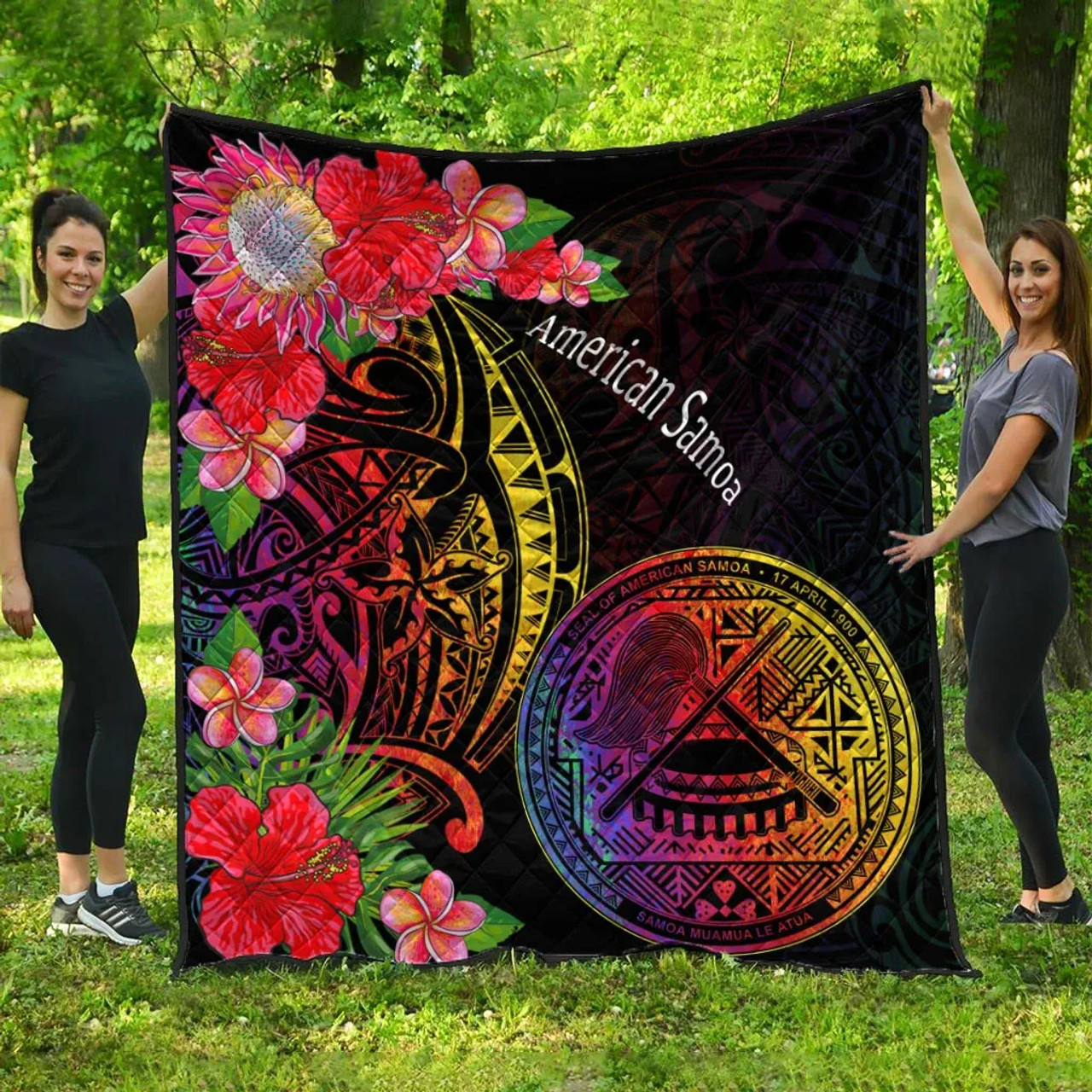 American Samoa Premium Quilt - Tropical Hippie Style 1