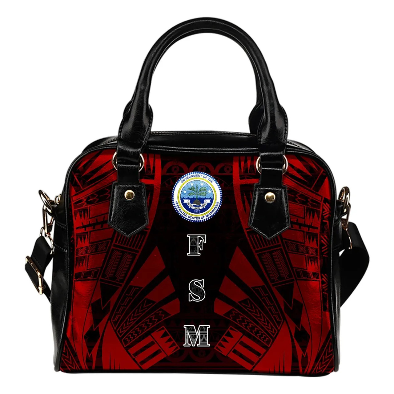 Federated States Of Micronesia Shoulder Handbag - Polynesian Tattoo Red 1