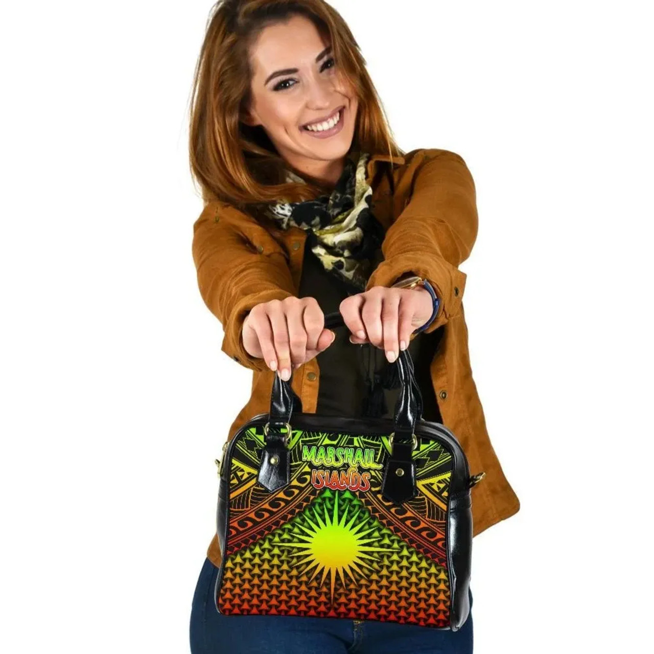 Polynesian Marshall Islands Shoulder Handbag - Reggae Vintage Polynesian Patterns 1