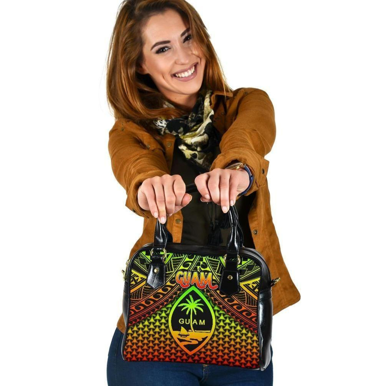 Polynesian Guam Shoulder Handbag - Reggae Vintage Polynesian Patterns 1