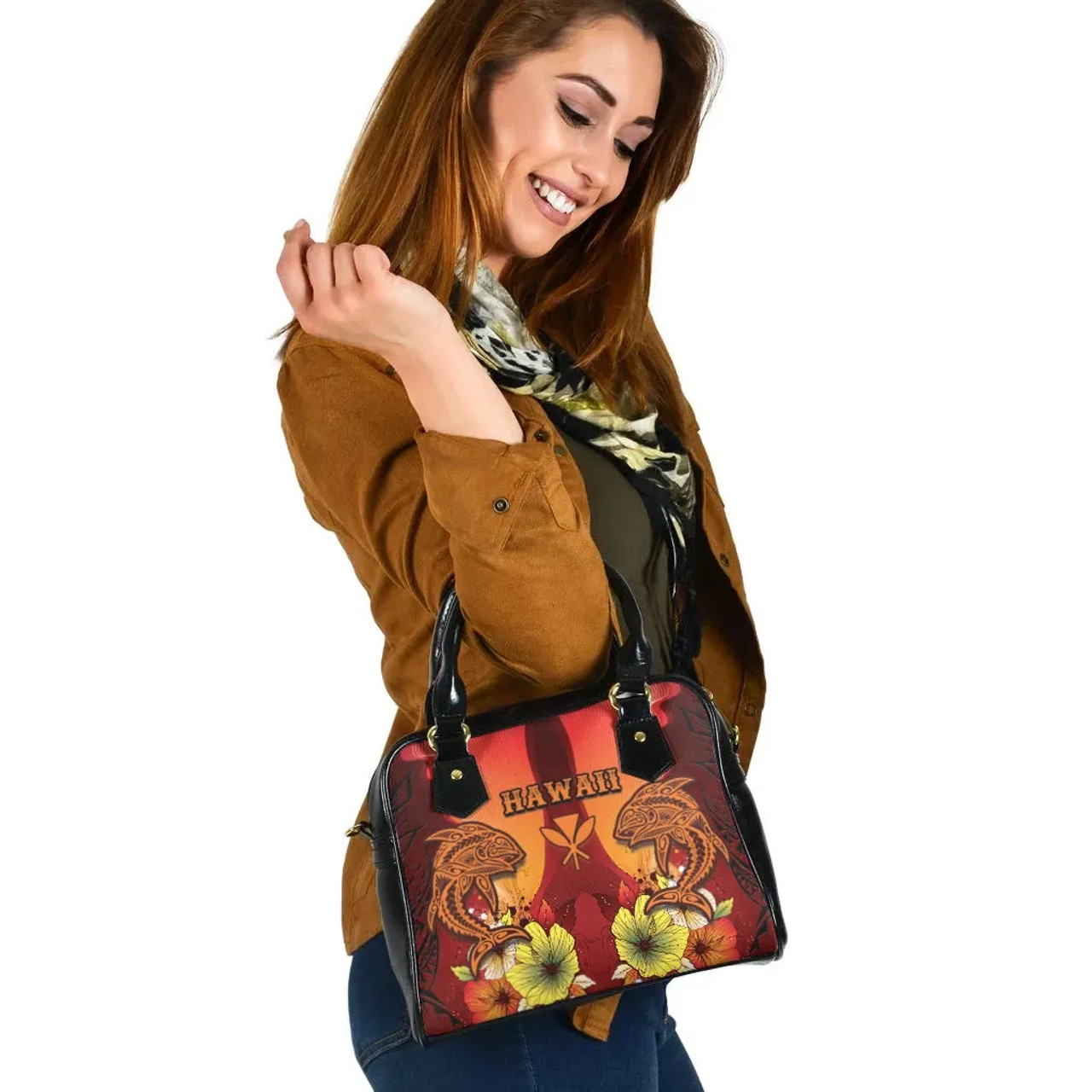 Hawaii Shoulder Handbag - Tribal Tuna Fish 2