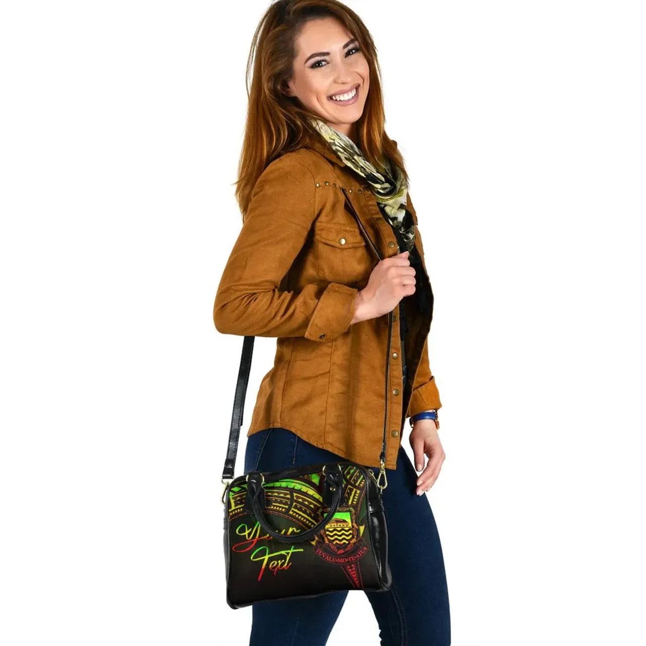 Tuvalu Custom Personalised Shoulder Handbag - Cross Style Reggae Color 5