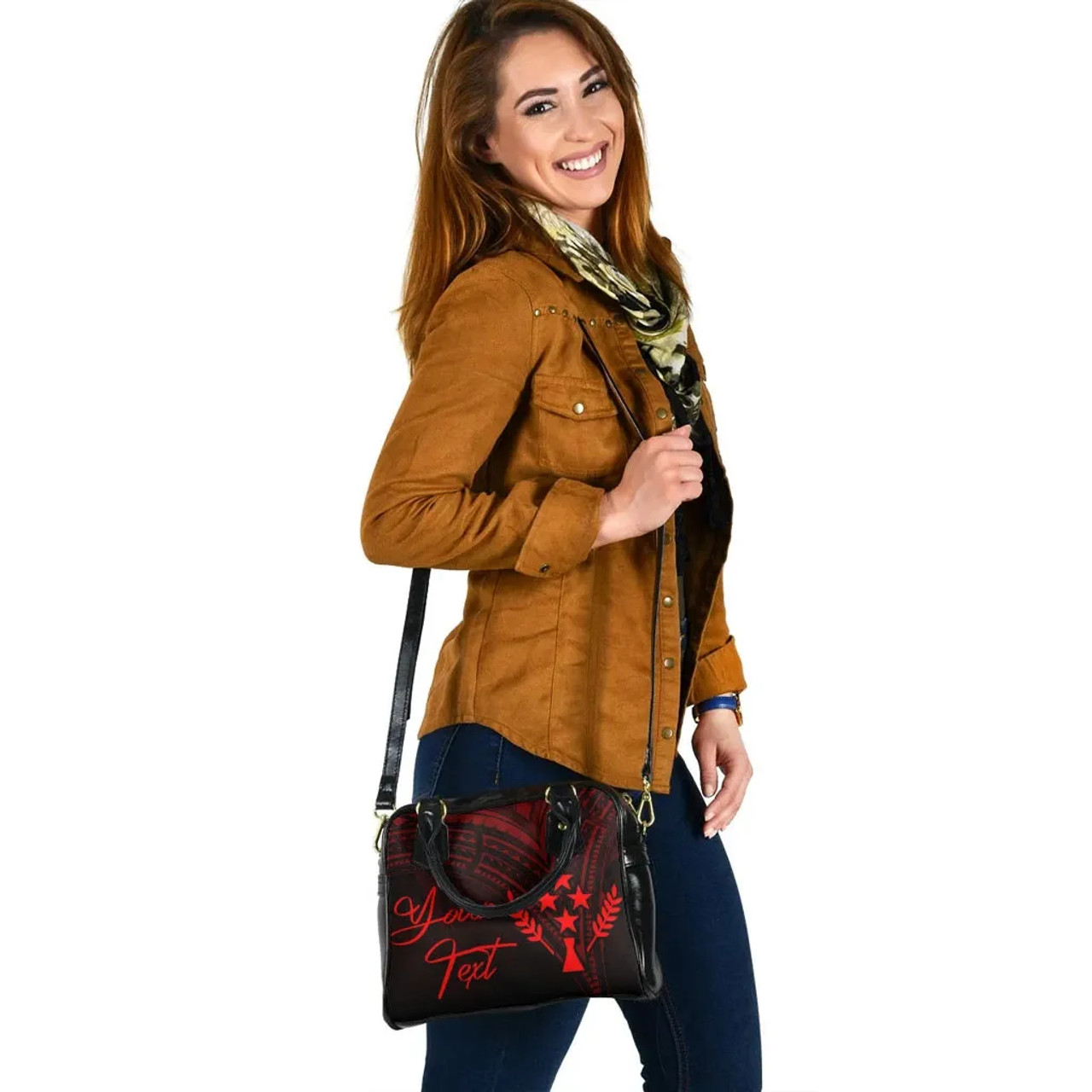 Kosrae State Custom Personalised Shoulder Handbag - Cross Style Red Color 3