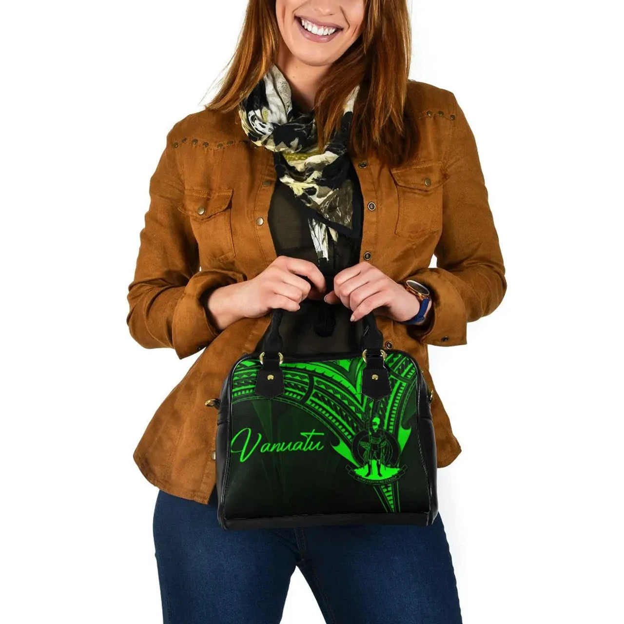 Vanuatu Shoulder Handbag - Cross Style Green Color 4