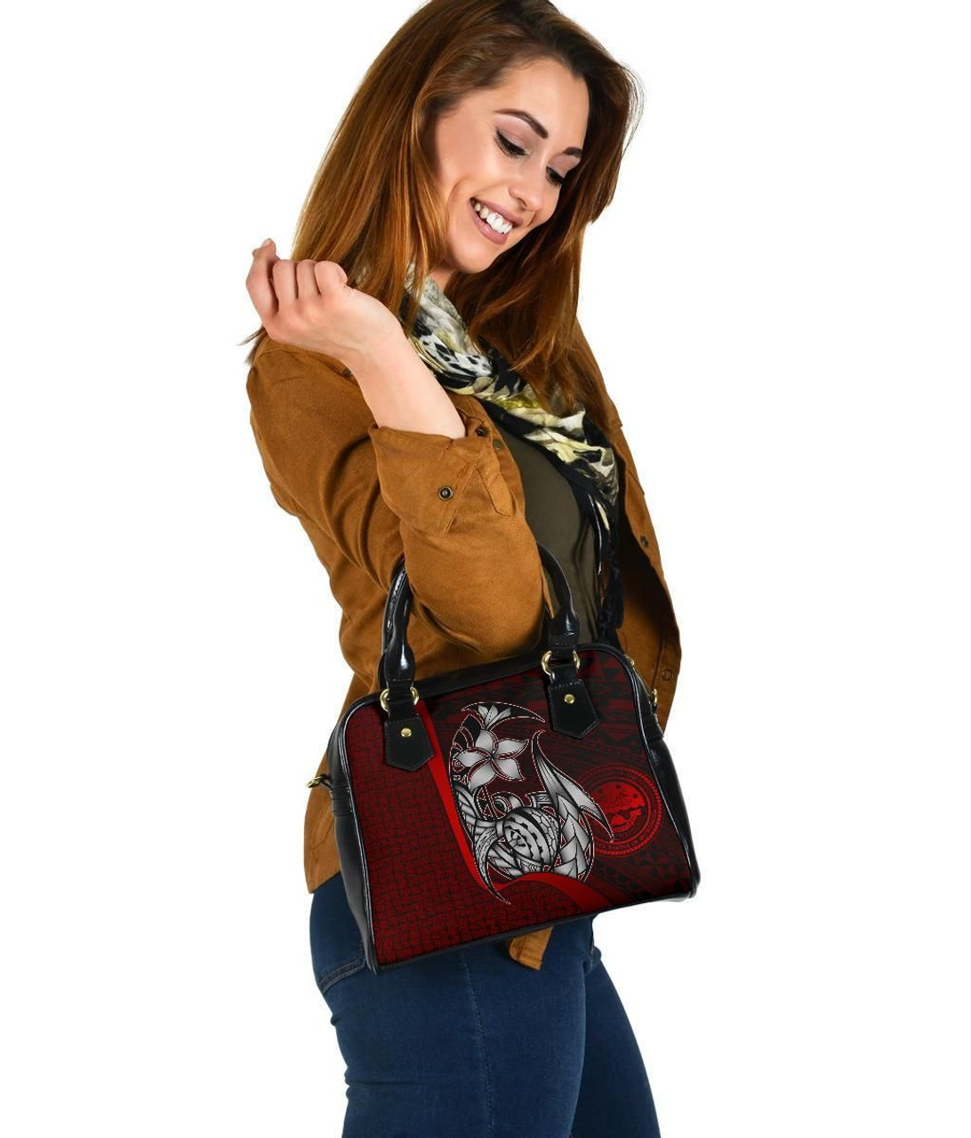 Federated States Of Micronesia Shoulder Handbag Red - Turtle With Hook 2